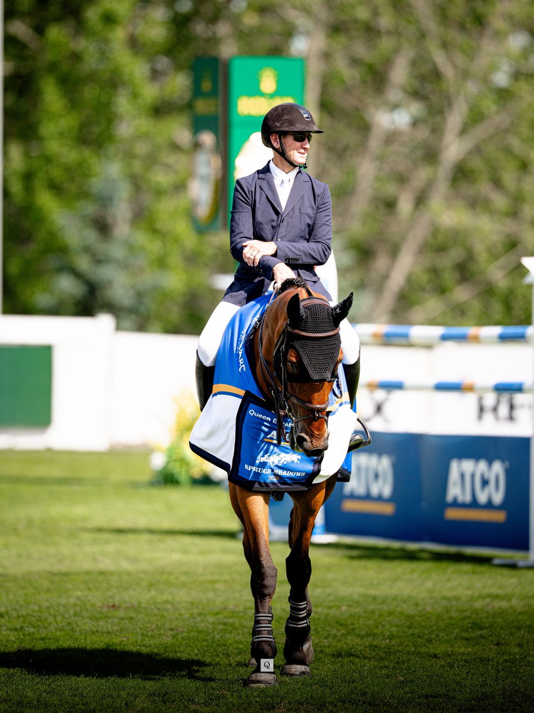 McLain Ward walking his horse after a round